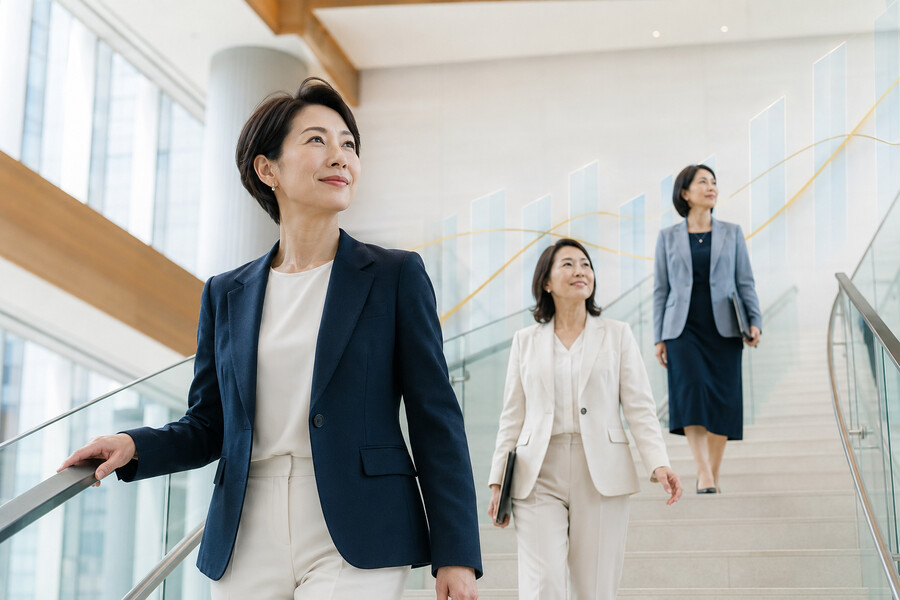 女性管理職の増加を表現したイメージ