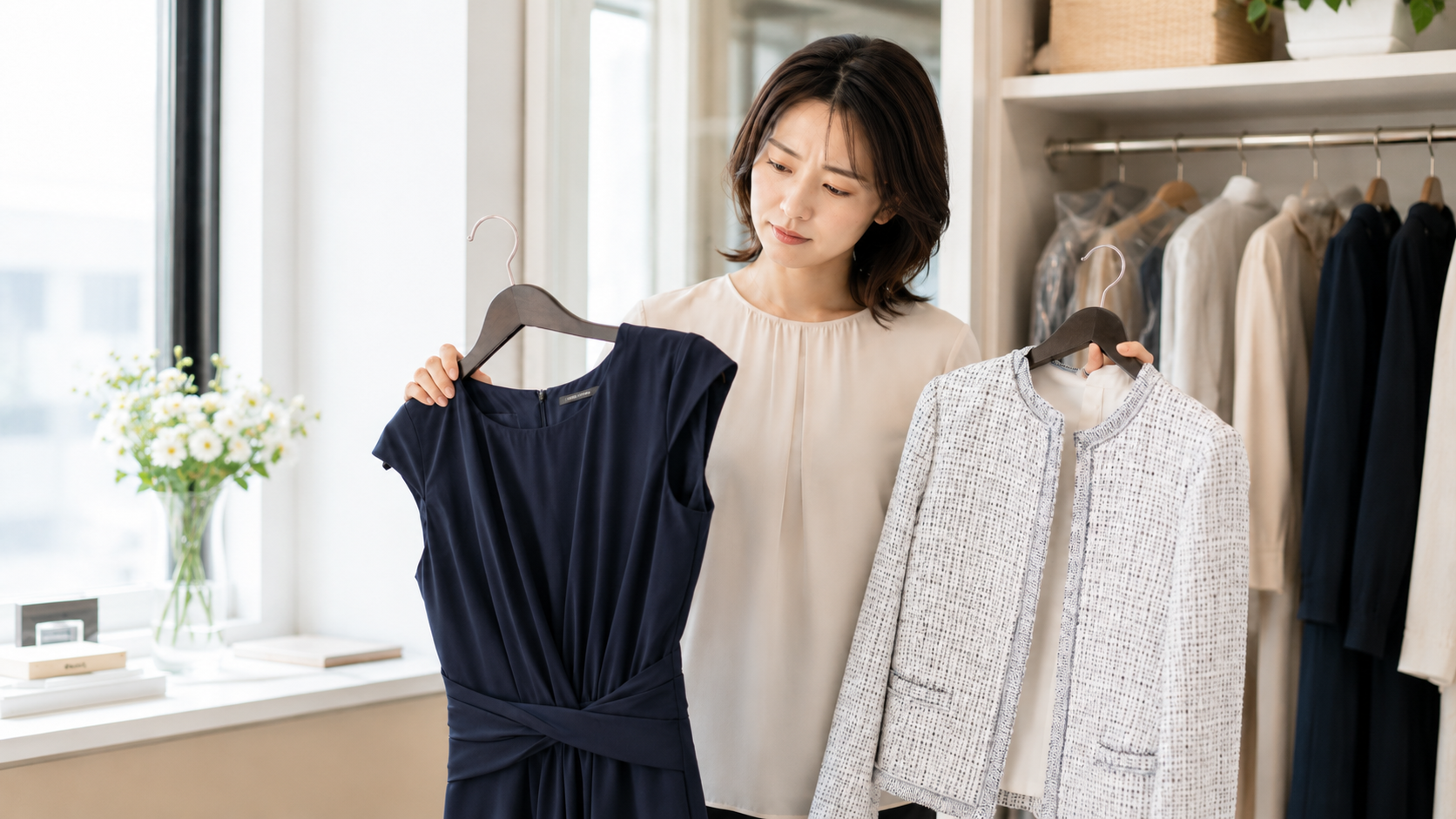 クリーニングや保管に悩む女性