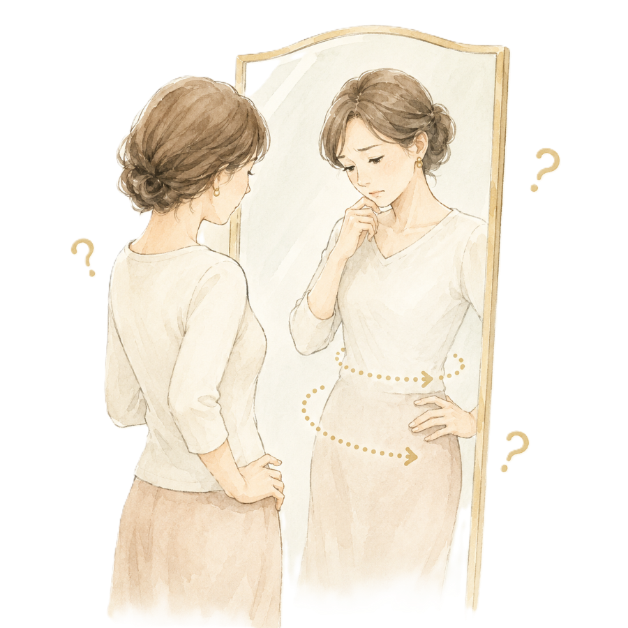 体型を上品にカバーする服選び