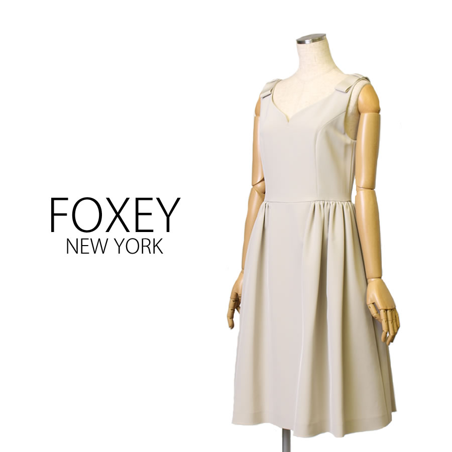 FOXEY NEW YORK  ワンピース（Mサイズ / ベージュグレー / FOXEY（フォクシー））