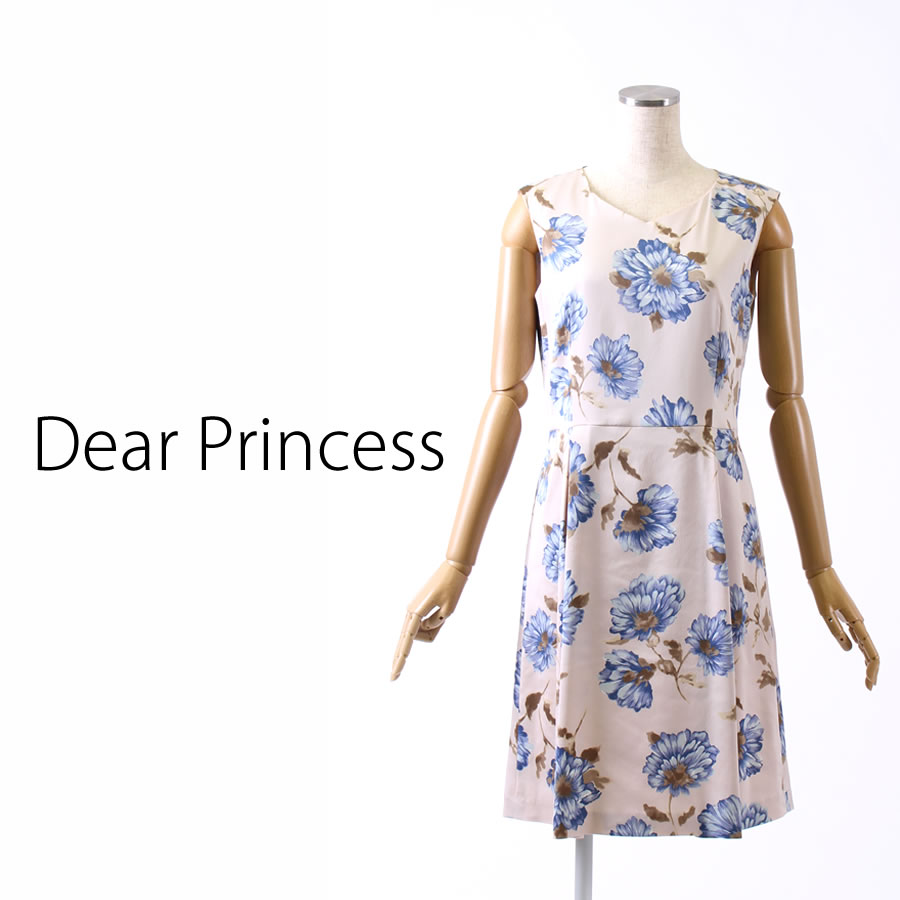 花柄タック ワンピース（Mサイズ / ピンクベージュ / Dear Princess（ディアプリンセス））