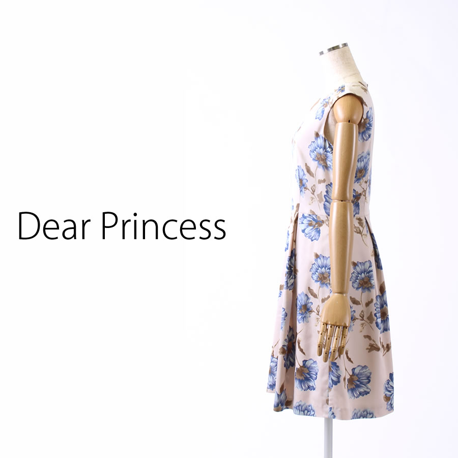 花柄タック ワンピース（Mサイズ / ピンクベージュ / Dear Princess（ディアプリンセス））