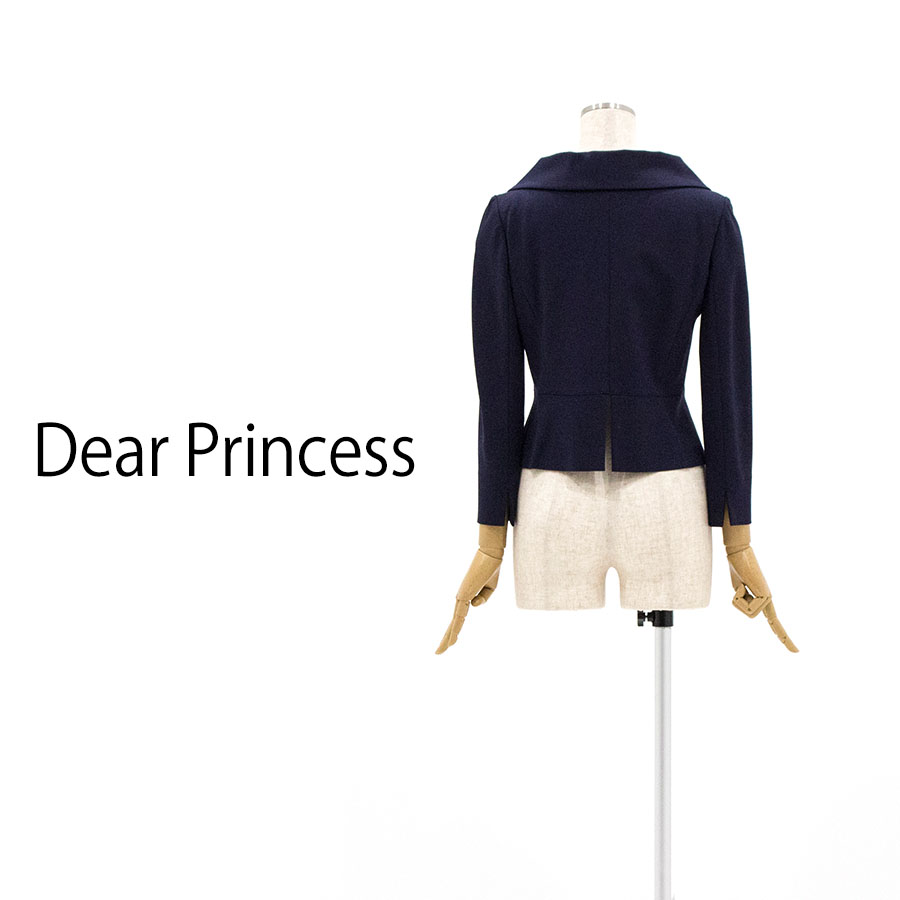 刺繍 入り ポンチ テーラード ジャケット（Sサイズ / ネイビー / Dear Princess（ディアプリンセス））