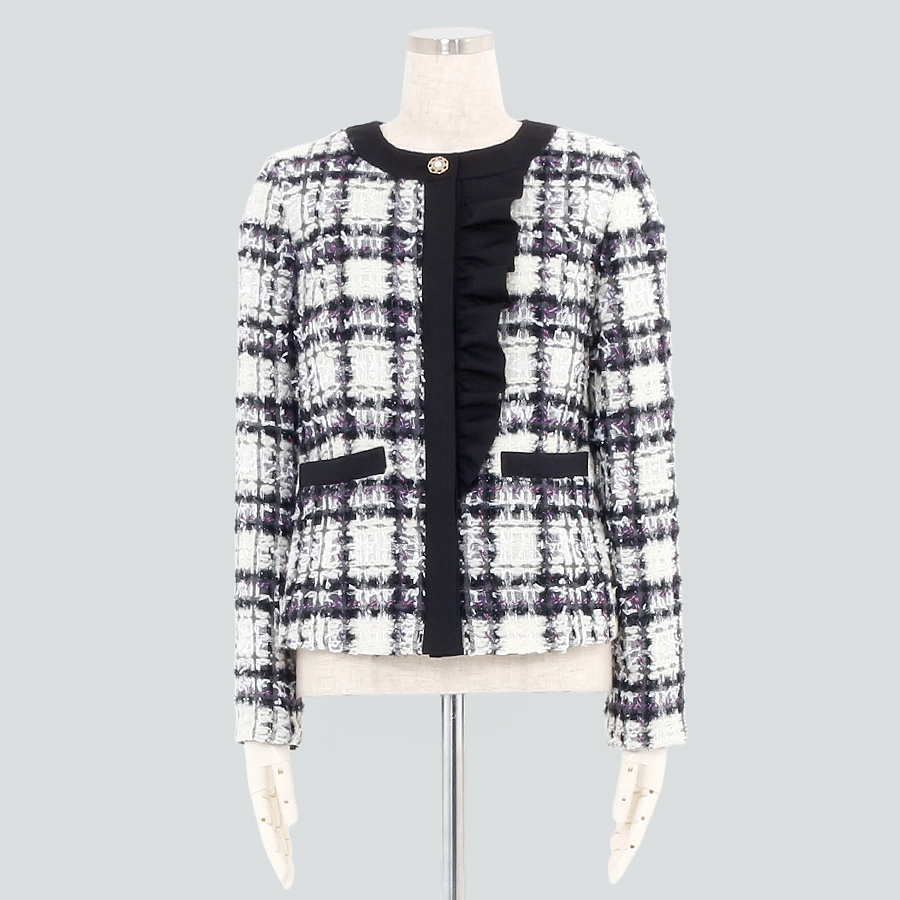 ツイードフリル付きジャケット