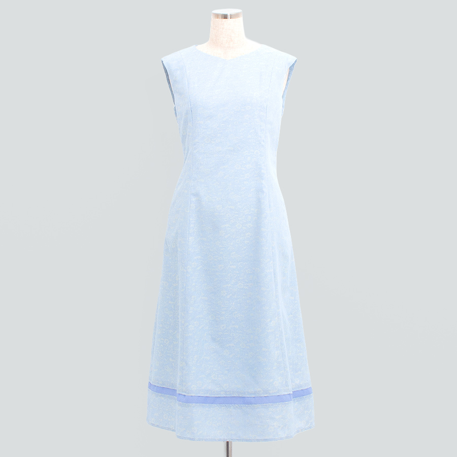 小花柄バックリボンワンピース