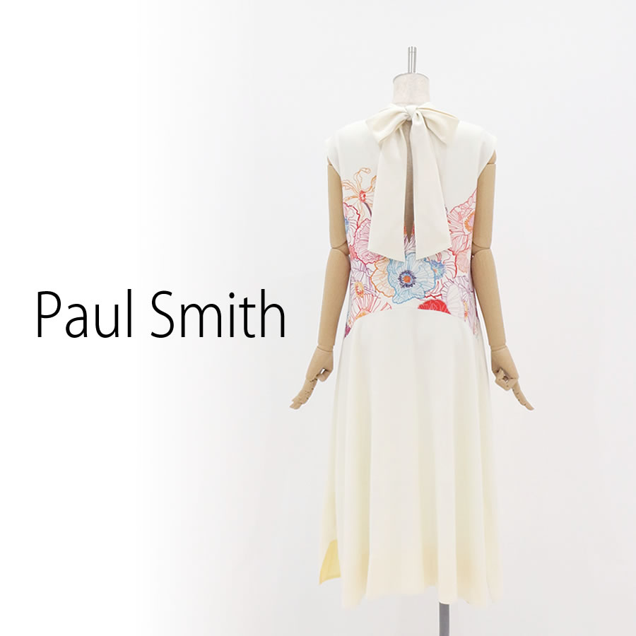 バックリボン 花柄 ワンピース（Lサイズ / ホワイト / Paul Smith ...