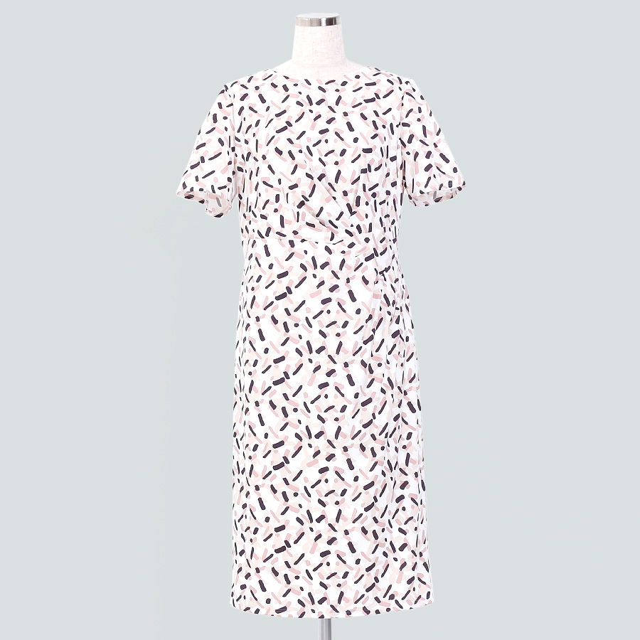 幾何学柄タイトワンピース