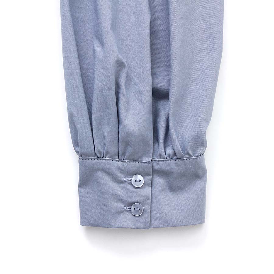 パール釦ボリューム袖シャツ＆ロング丈フレアスカート（Mサイズ / ブルー / JUSGLITTY（ジャスグリッティー）） [付属品 1点：ベルト]