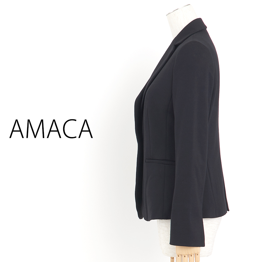 メランジポンチテーラードジャケット（Mサイズ / ブラック / AMACA（アマカ））
