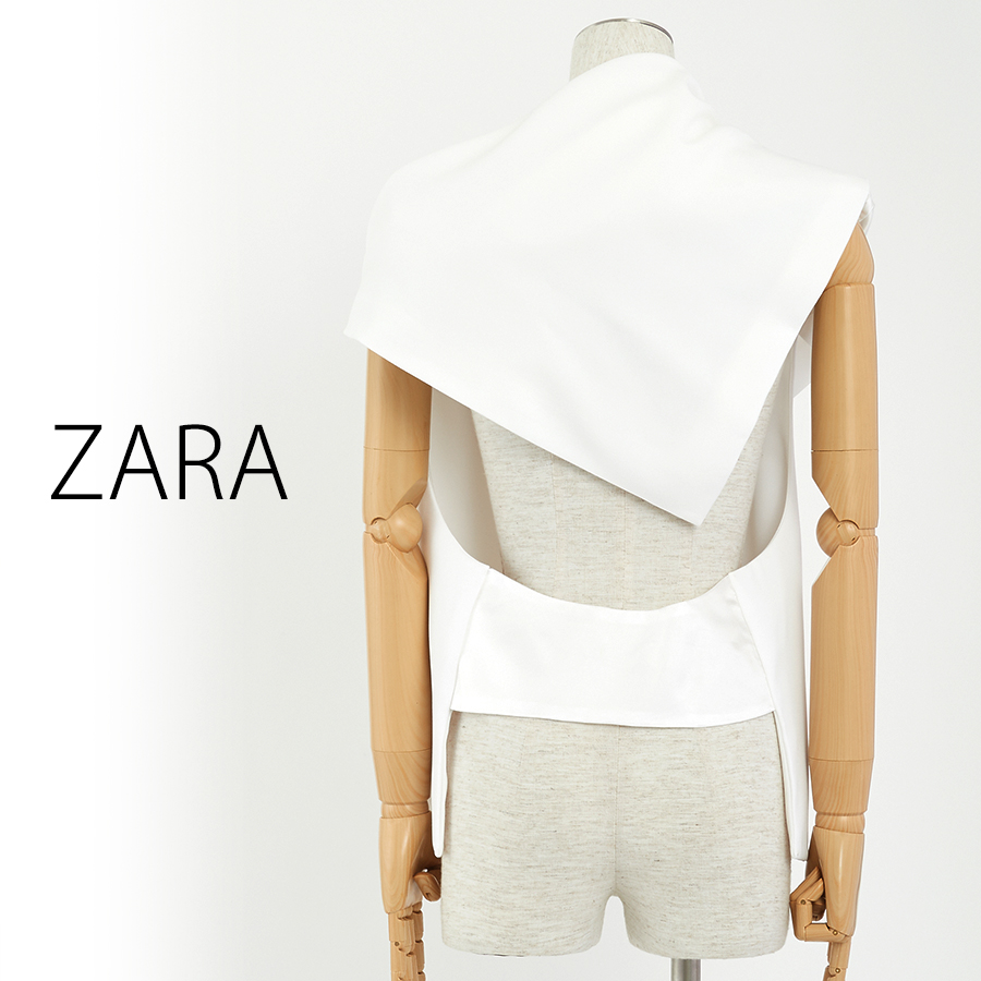 新品 ZARA スリットケープ Ｌ エクリュ 白 ジャケット ホワイト