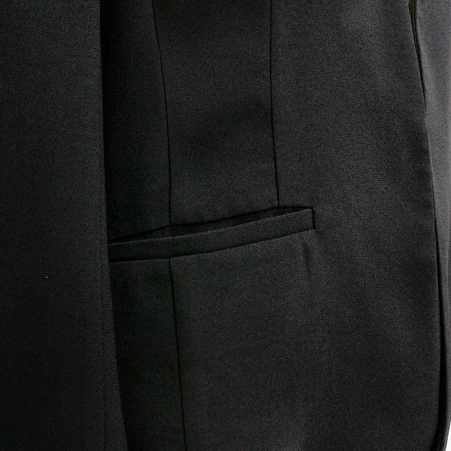 バックサテンジョーゼットジャケット（Lサイズ / ブラック / TRANS WORK（トランスワーク）） [付属品 1点：肩パット]