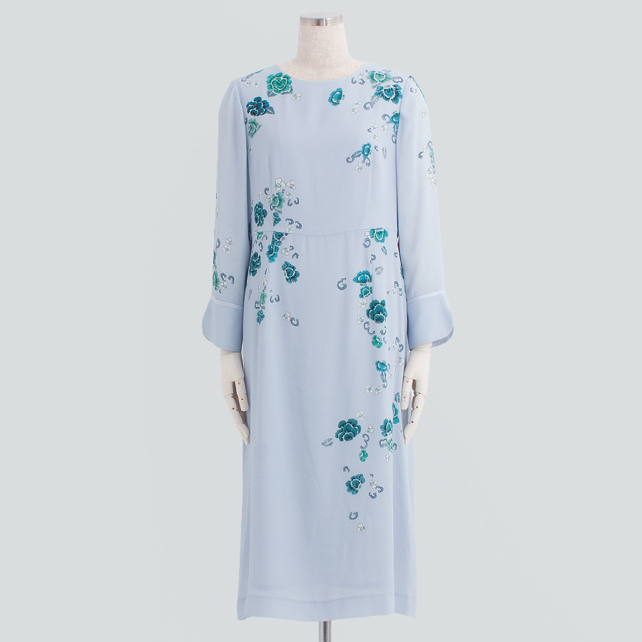 花柄パネルワンピース