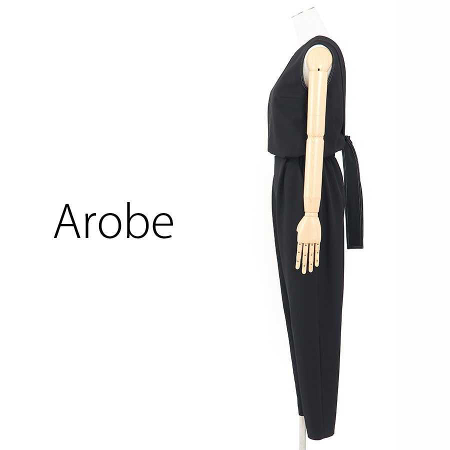 バックリボンパンツドレス（Mサイズ / ブラック / Arobe（アローブ））
