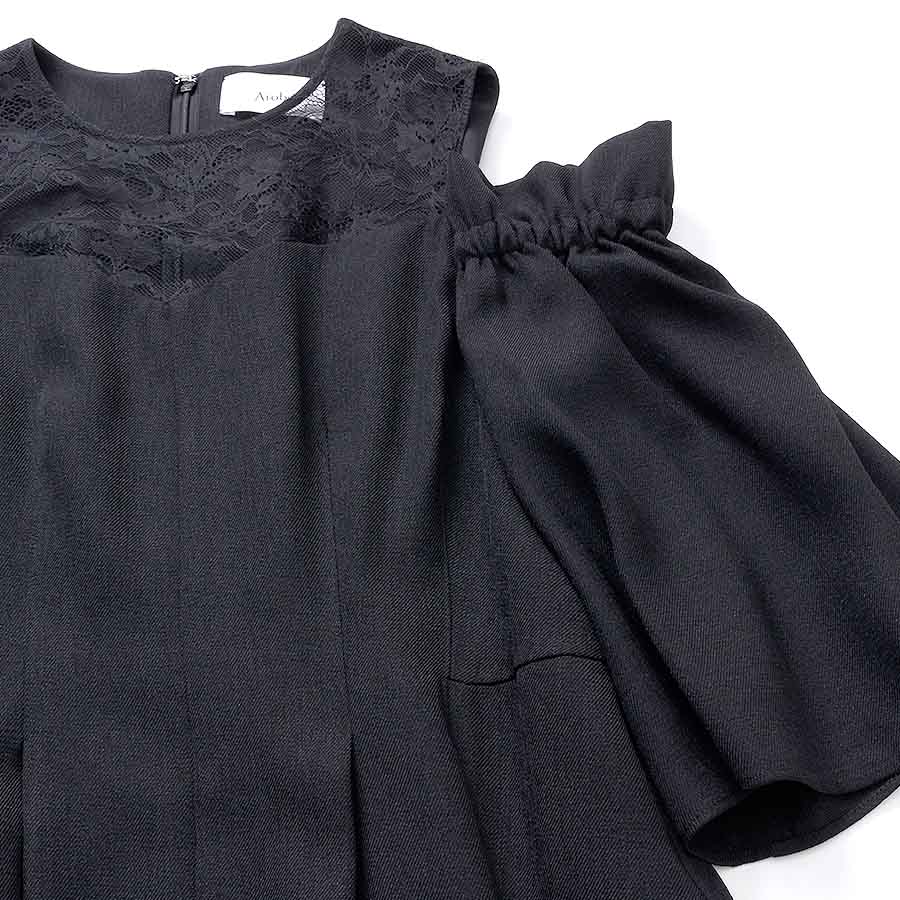 Open Shoulder Lace Dress（Mサイズ / ブラック / Arobe（アローブ））