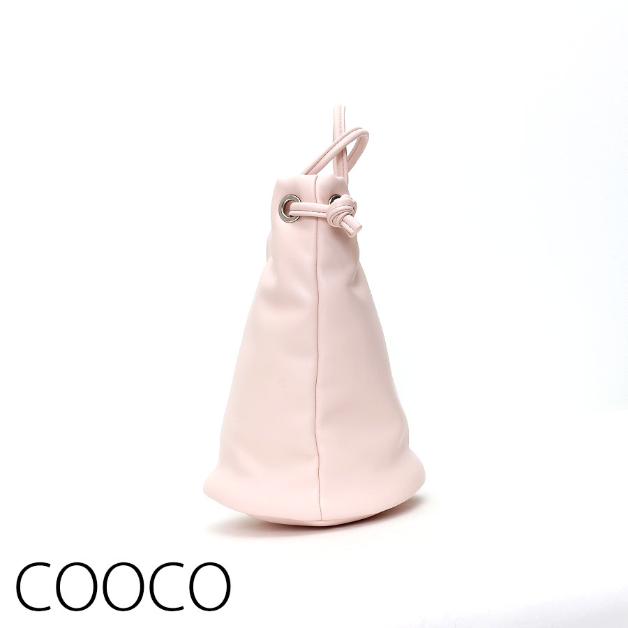 【SALE】シリンダー型巾着バッグ（Fサイズ / ピンク / COOCO（クーコ））