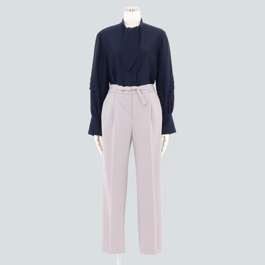 ボウタイブラウス＆パンツ