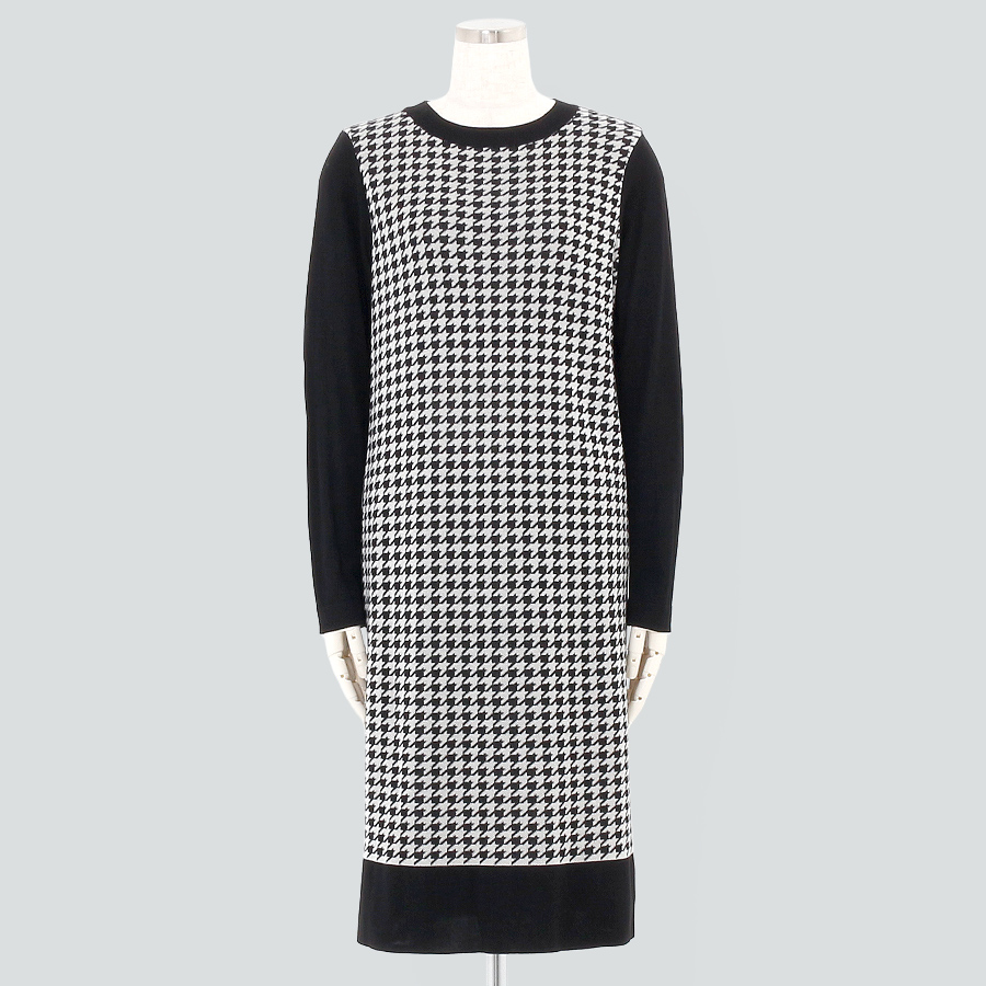 千鳥格子柄ニットワンピース