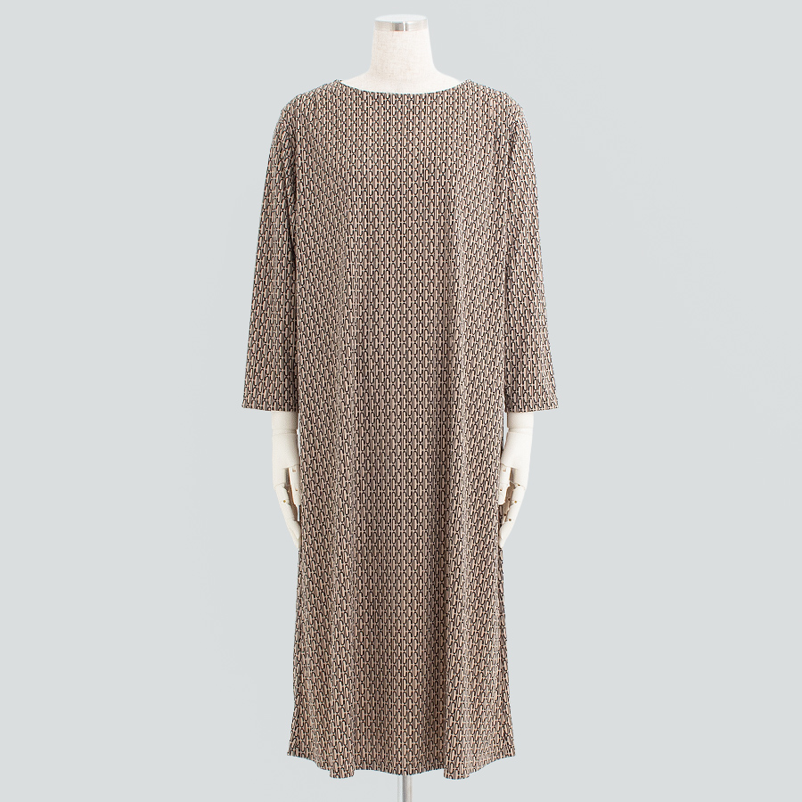 幾何学プリントワンピース