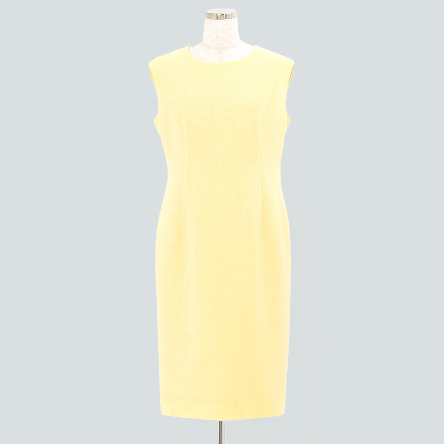 黄色ワンピースウール70％