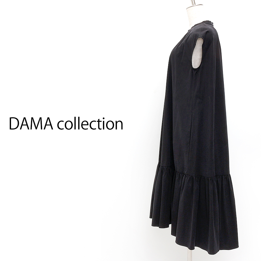 裾ギャザーワンピース（Lサイズ / ブラック / DAMA collection（ダーマ・コレクション））