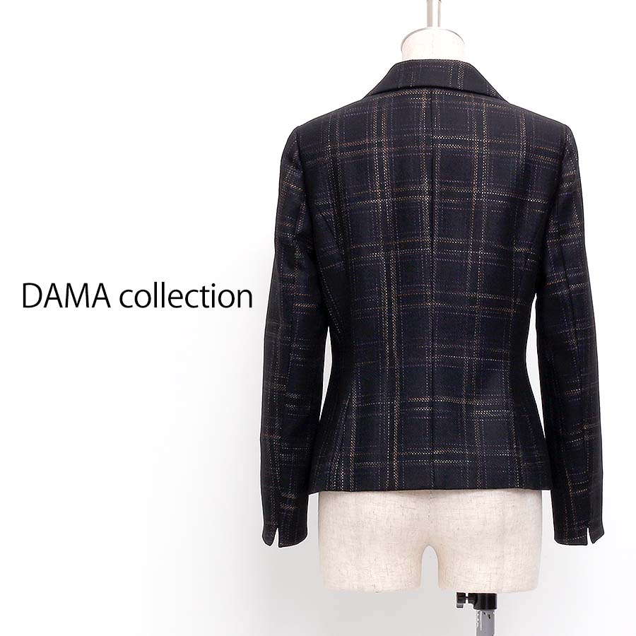 ウール混 チェック柄 ジャケット（Mサイズ / ブラック系 / DAMA collection（ダーマ・コレクション））