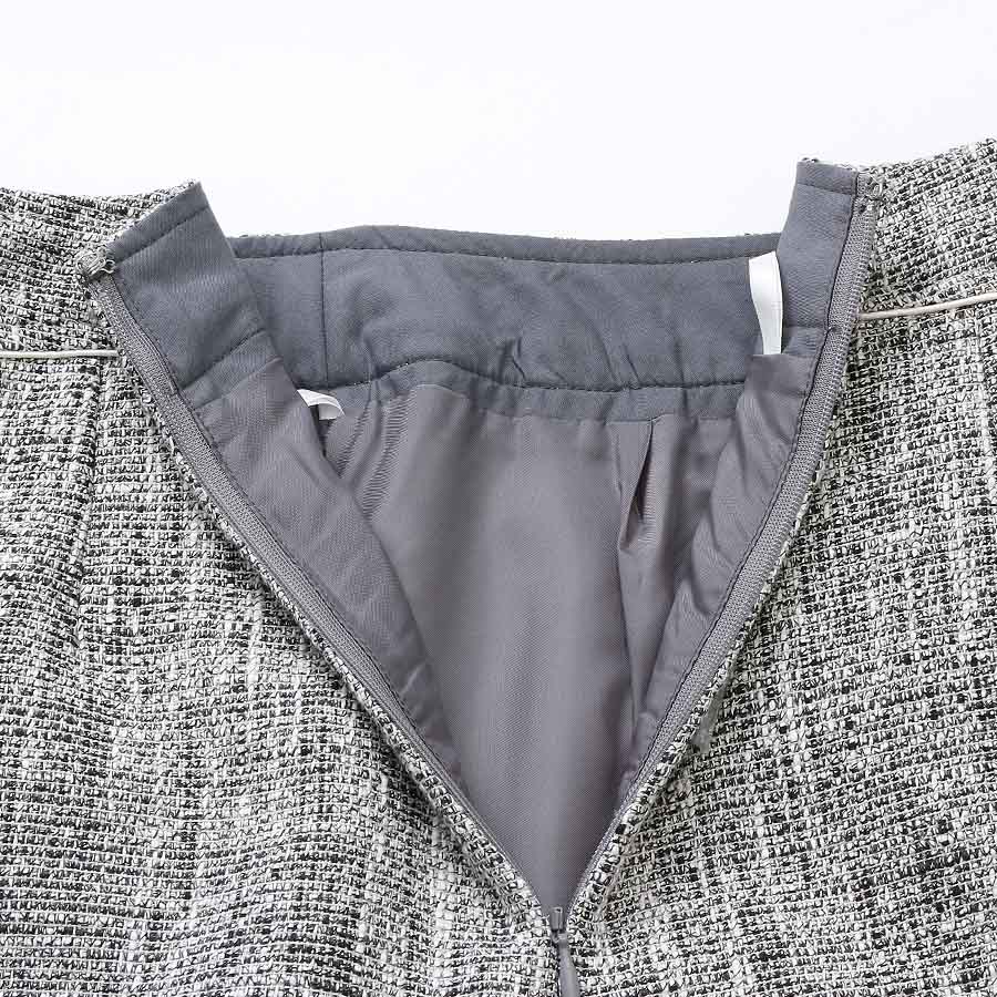 フリンジツィード スカートスーツ（Mサイズ / ブラック / innowave（イノウェーブ））