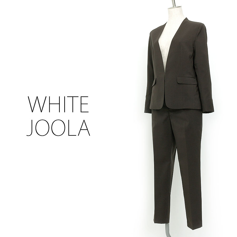 ノーカラージャケットパンツスーツ（Mサイズ / ブラウン / WHITE JOOLA（ホワイトジョーラ））