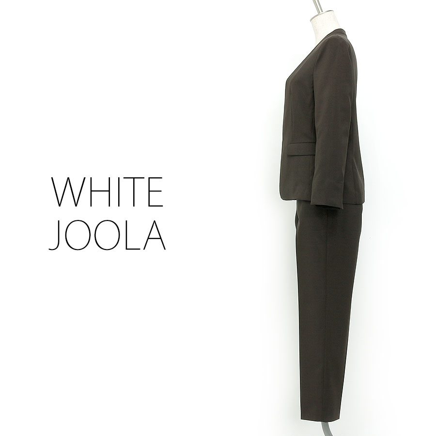 ノーカラージャケットパンツスーツ（Mサイズ / ブラウン / WHITE JOOLA（ホワイトジョーラ））