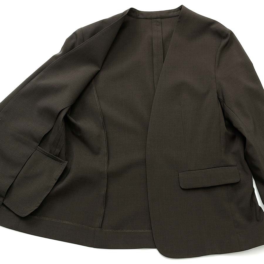 ノーカラージャケットパンツスーツ（Lサイズ / ブラウン / WHITE JOOLA（ホワイトジョーラ））