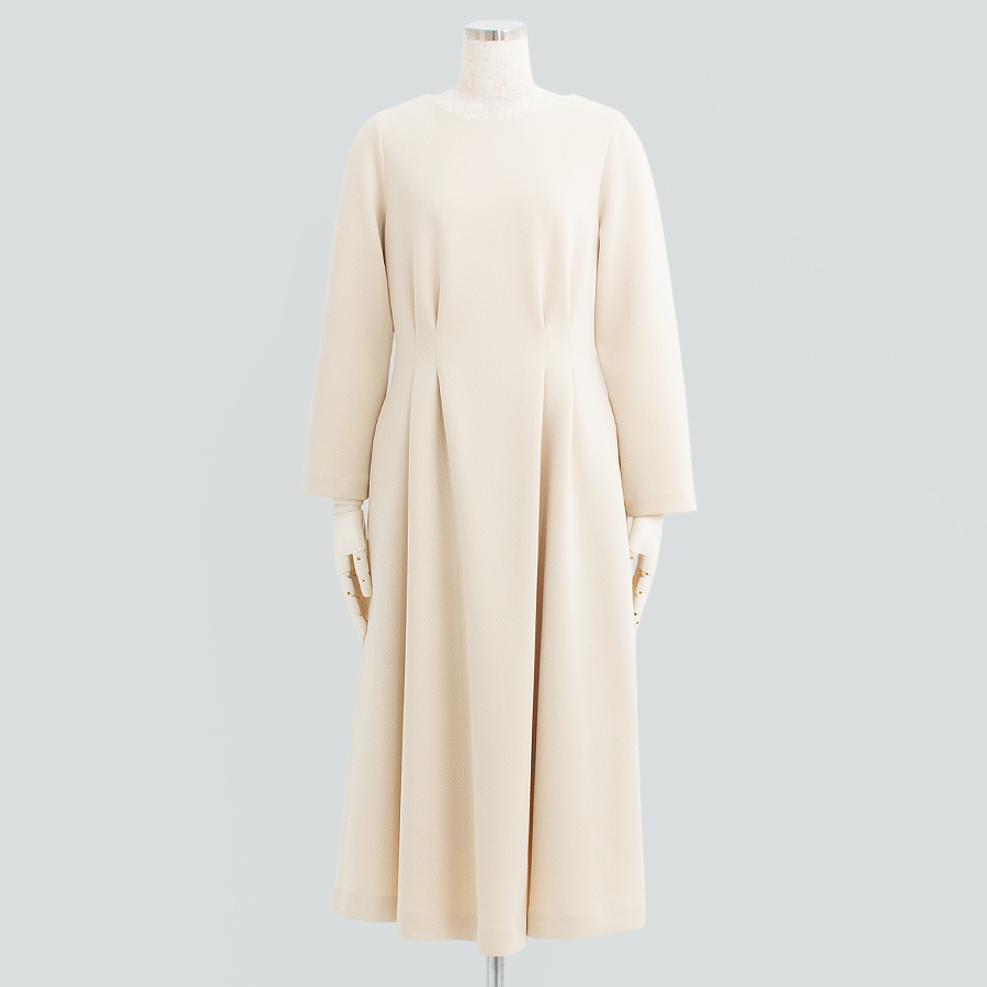 スムースダンボールタックフレアワンピース