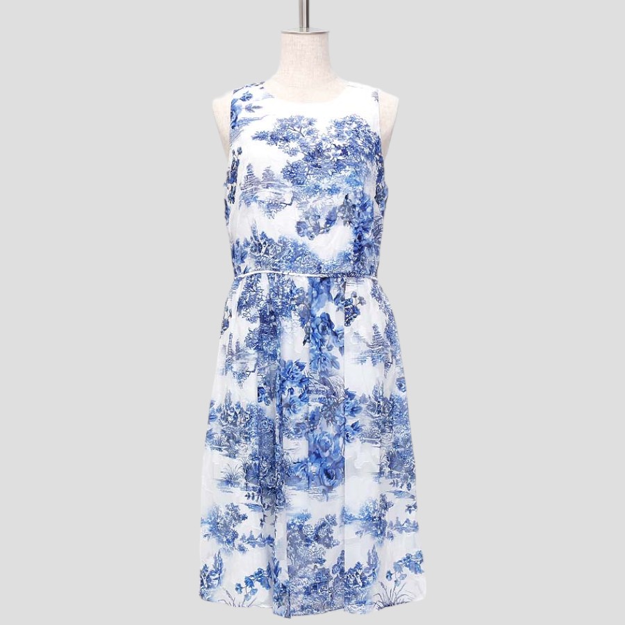 TOILE PRINTED CHIFFON DRESS