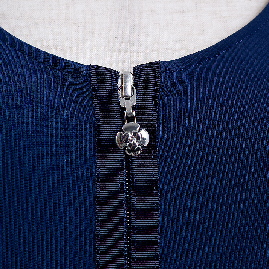 M'S GRACY 23SS フロントジップ フード ワンピース 36 フロントジップワンピース（Mサイズ / ブルー / M'S GRACY（エムズ